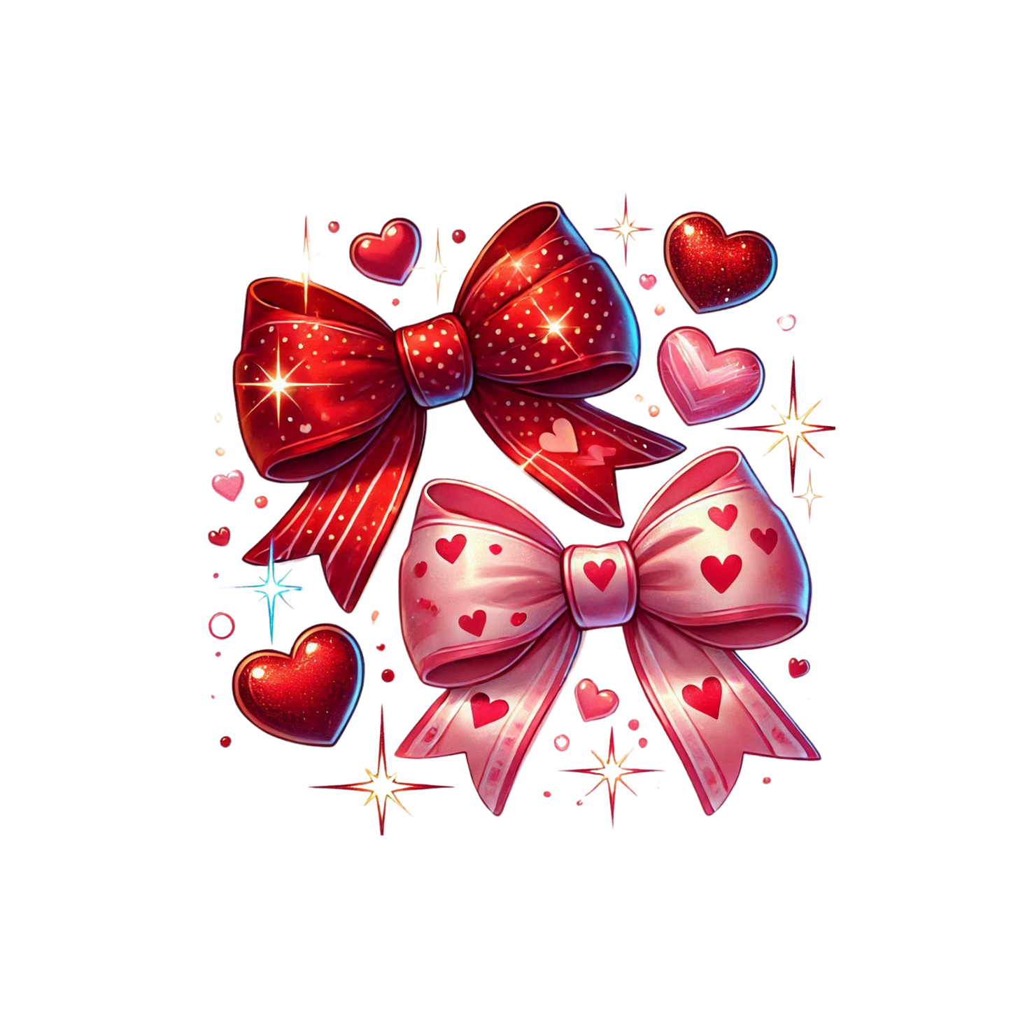 VALENTINES BOWS AND HEARTS