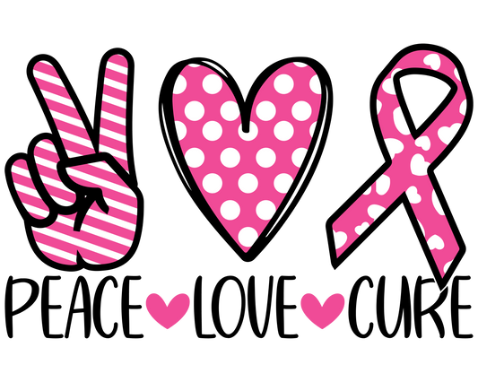 BREAST CANCER- PEACE, LOVE, CURE