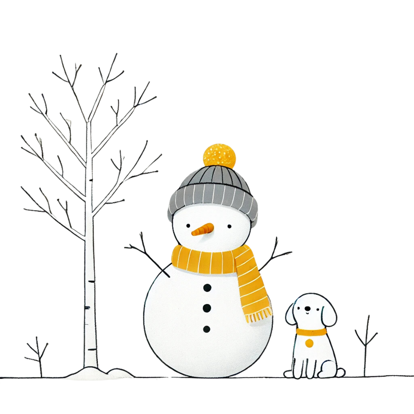 SNOWMAN AND DOG