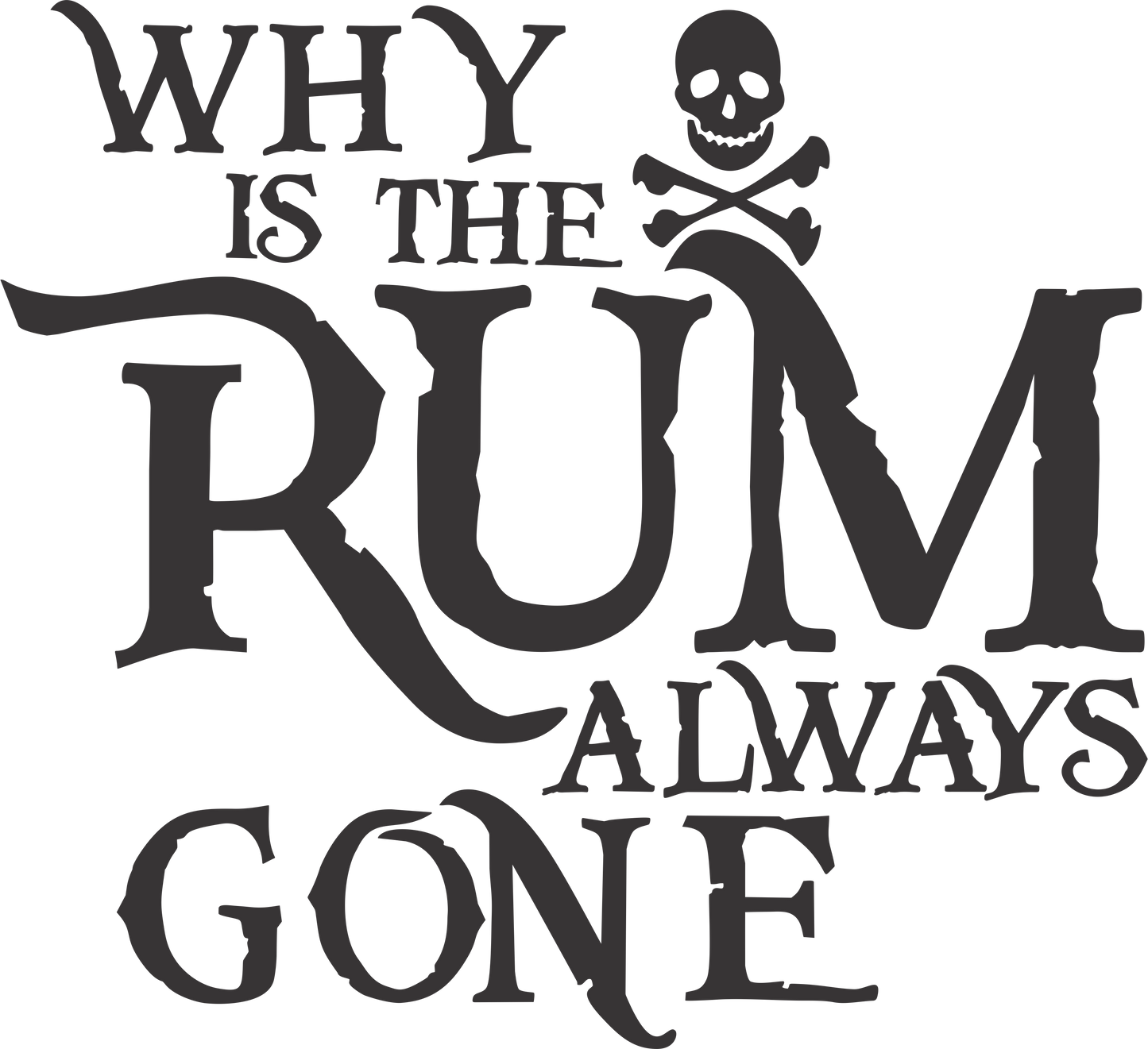 WHY IS THE RUM ALWAYS GONE?