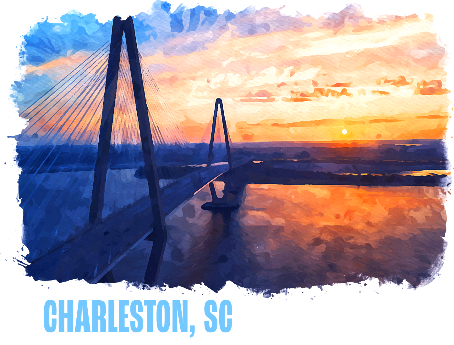 CHARLESTON SUNSET RAVENEL BRIDGE