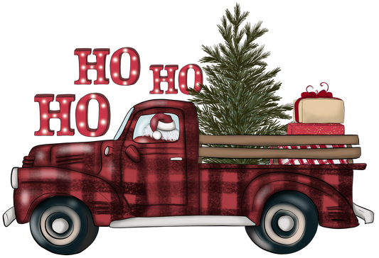 RED PLAID VINTAGE TRUCK